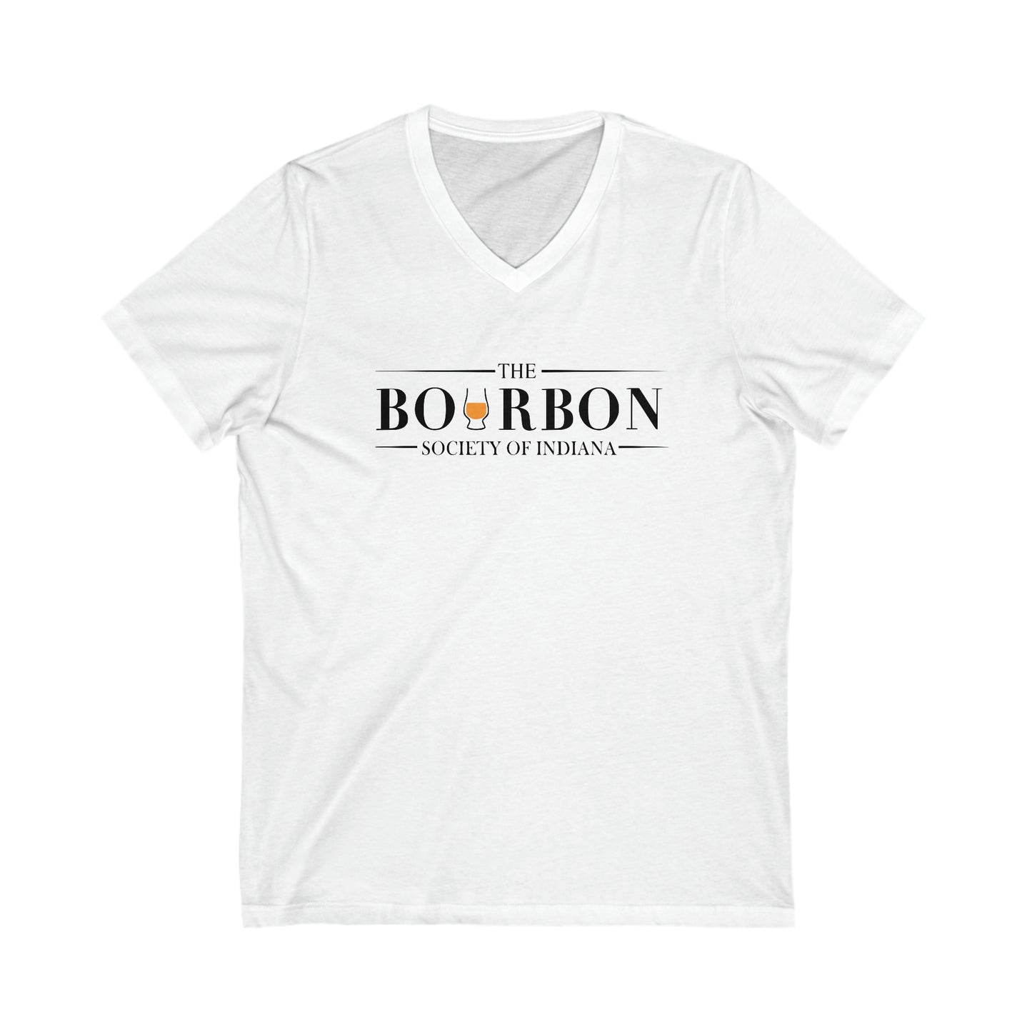 Bourbon Society White Unisex Jersey Short Sleeve V-Neck Tee