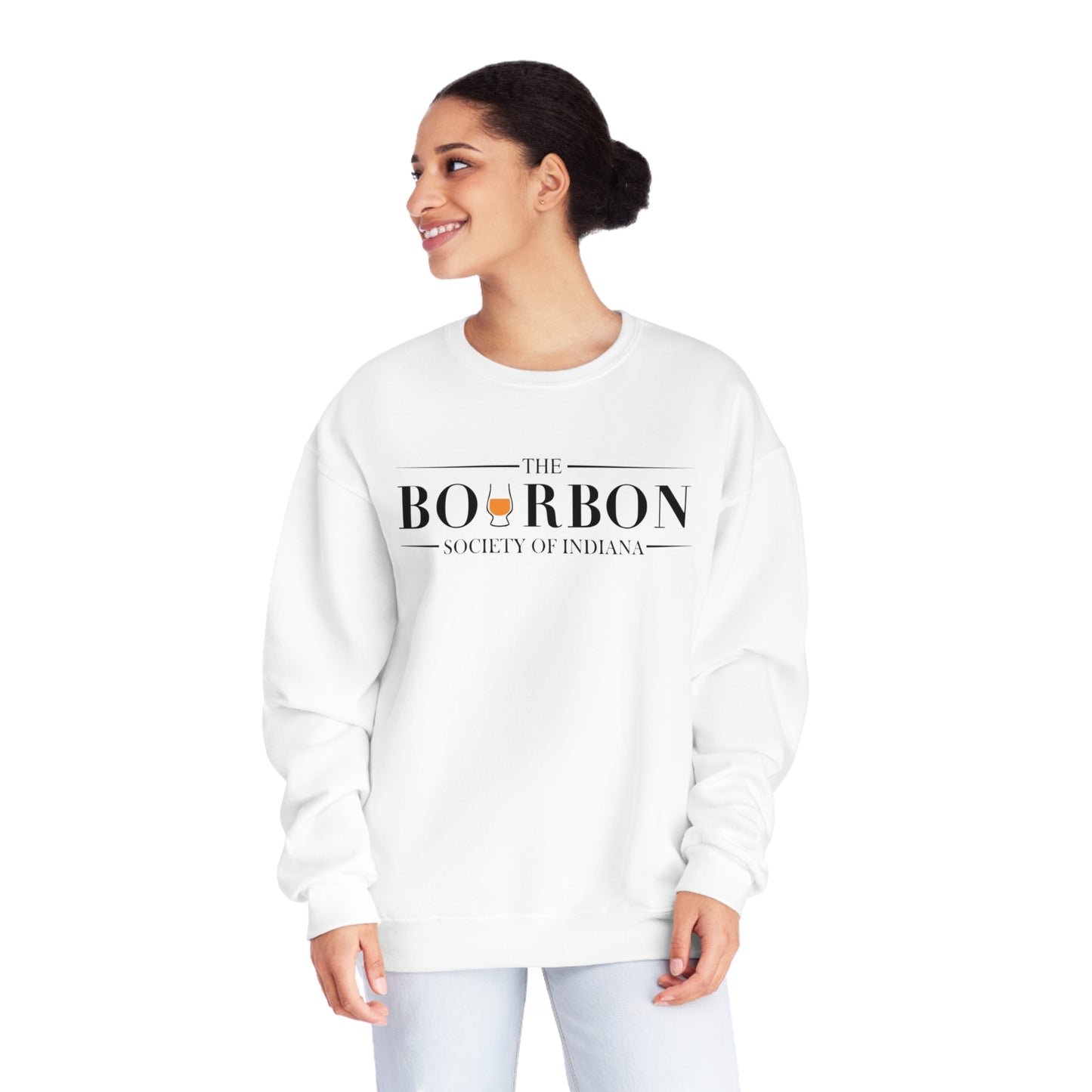 Bourbon Society White Unisex Crewneck Sweatshirt